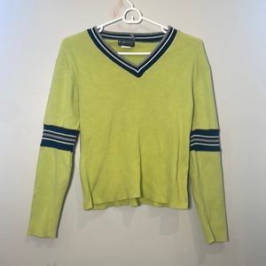 Lime Green Womens Top with Navy Details